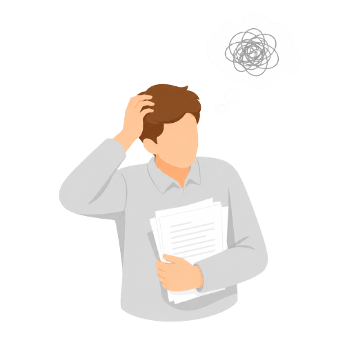 取引先からISMS認証取得を求められて困っている担当者のイメージ